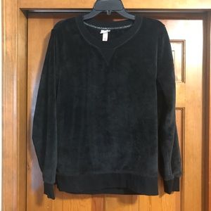 Fuzzy Black Crewneck